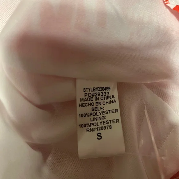 Entro Vibrant Orange Tropical Print Dress Size Small NWT - Picture 6 of 7